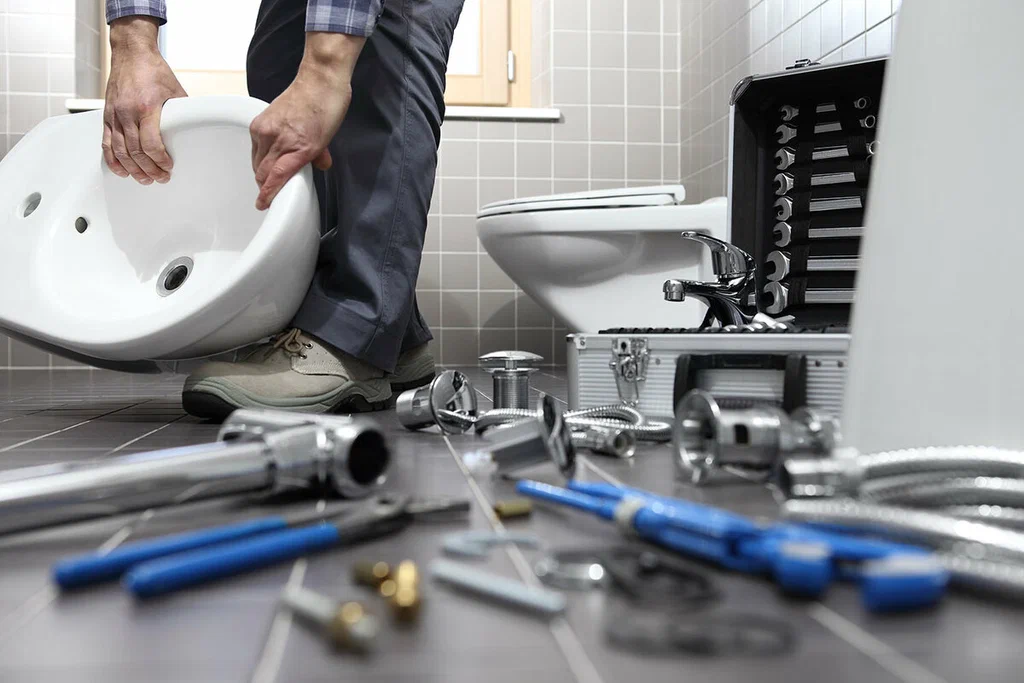 Plumbing tools prepared for a bathroom repair in Spring Hill